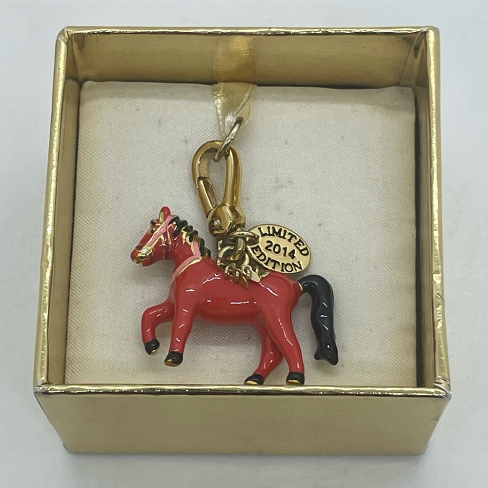 Juicy Couture Red Horse Charm with Gold and Black Details